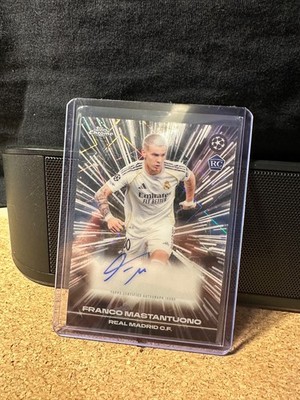 Franco Mastantuono RC Rookie Auto Black Lazer Topps UCC Chrome Real Madrid Case