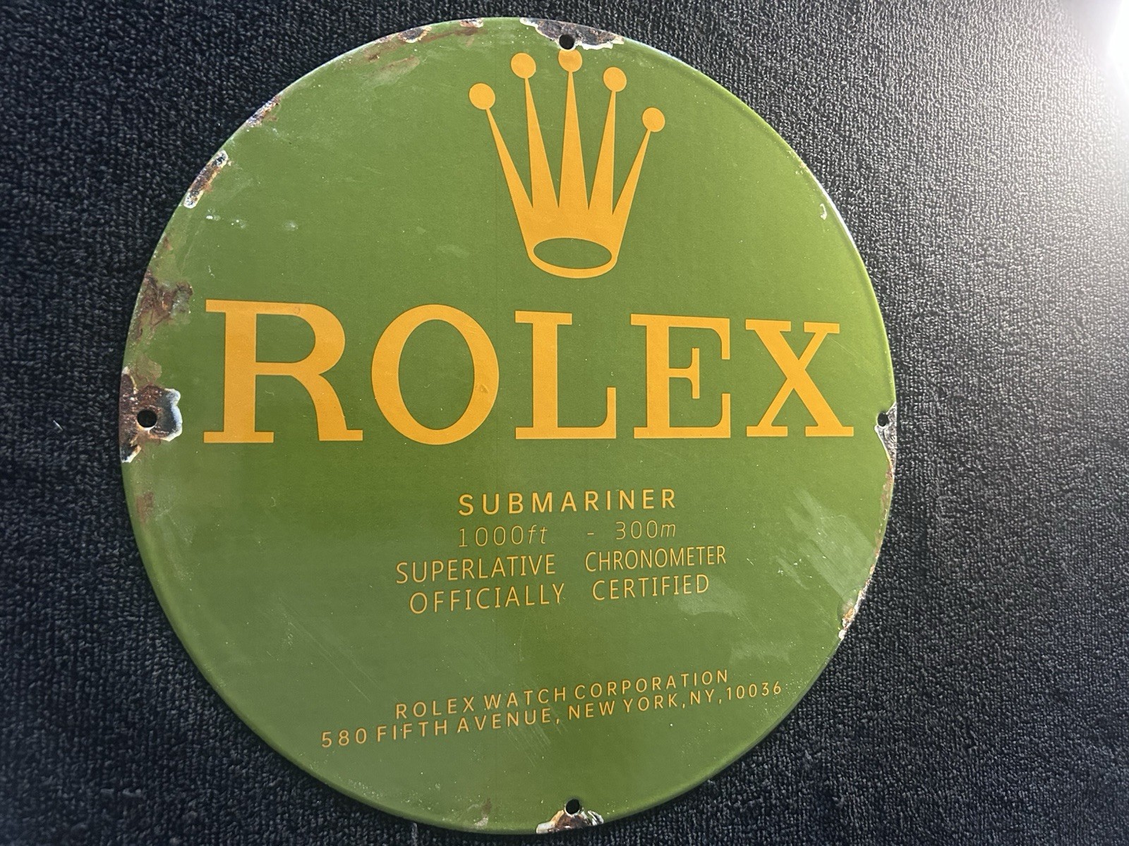 COLLECTIBLE PORCELAIN NOSTALGIA LUXURY WALL VINTAGE SIGN ART ROLEX WATCH - vintagewatches.pk