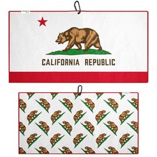 Pin Hunters California Flag Microfiber Golf Towel Premium Large,