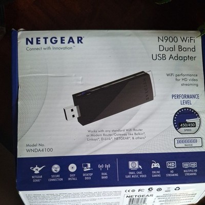 Netgear N900 WNDA4100 WiFi Dual Band USB Adapter 450 Speed