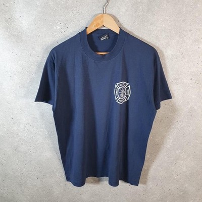 Vintage Fruit Of The Loom AEDC Fire Dept 90s Single Stitch T-Shirt Herren Large
