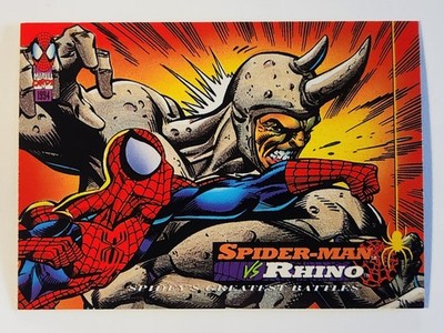 #106 VS RHINO 1994 Fleer Marvel Amazing Spider-Man SPIDEY'S GREATEST BATTLES