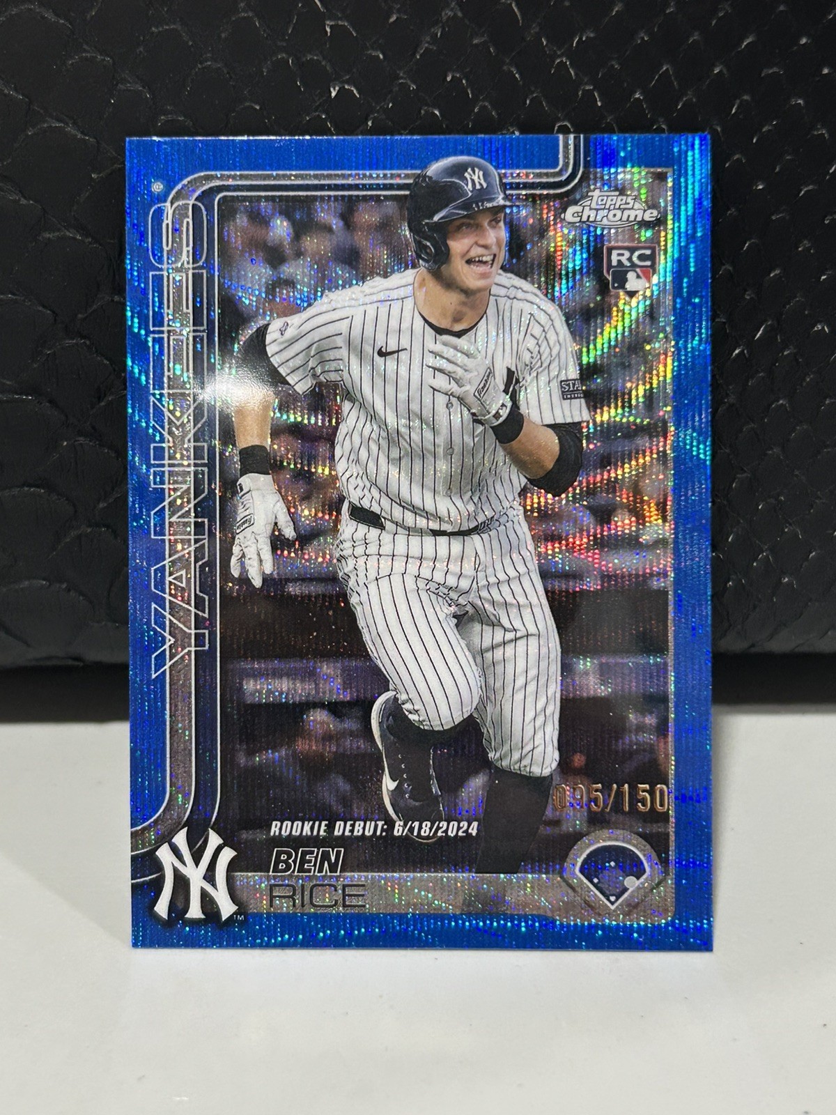 2025 Topps Chrome Update #USC138 Ben Rice Debut RC Blue Wave Refractor /150