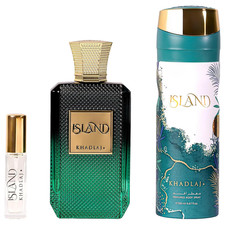 Khadlaj Island 3-Piece Gift Set for Unisex 3.4 Oz Extrait De Parfum Spray 6.8
