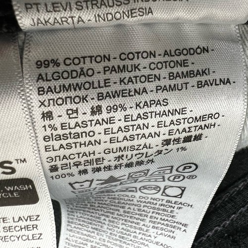 Levi's Premium Jeans Uomo 34x34 512 Nero Elasticizzato Denim Big E Slim Taper Fit - Foto 9 di 17