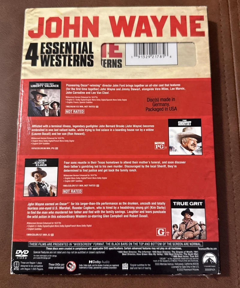 NEW John Wayne: 4 Essential Classic Western Movie Collection on DVD The Shootist Foto 2 de 4
