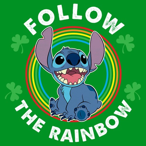 Boy's Lilo & Stitch Follow The Rainbow T-Shirt - Picture 2 of 4