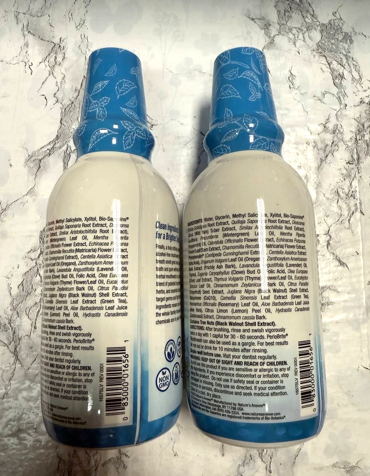 Nature's Answer Periobrite Alcohol-Free Mouthwash, Wintermint, 16 Ounce (2 Pack) - Image 3 of 4