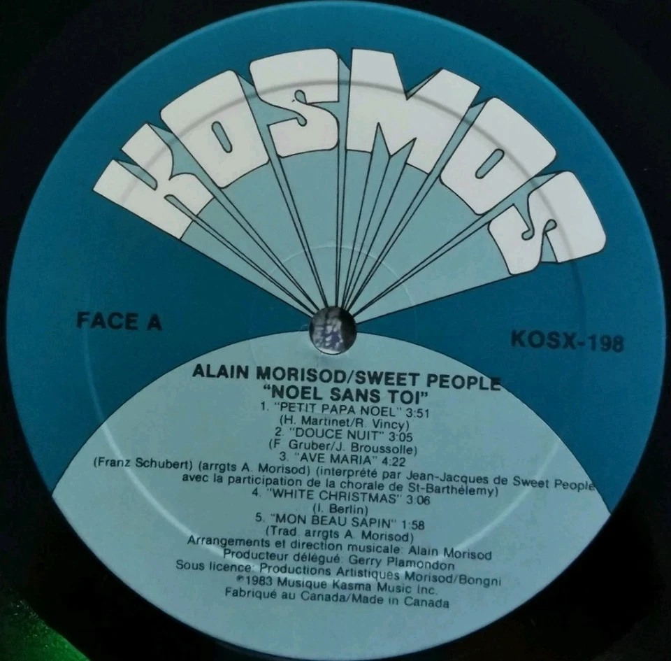 Vinyl LP Alain Morisod/Sweet People - Noel Sans Toi VG KOSX-198 VG Canada Pop - Image 3 of 4