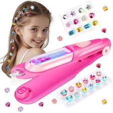 kidzkube Kids Hair Gem Stamper Kit, Bling Jewels for Girls Toys, Pink