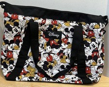 Disney Mickey Mouse Quilted Travel Bag Carry On Tote White Black Red