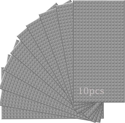 Stabile Bausteine-Grundplatten-Set, 10 Stück, 25.5 x 12.8cm, 100% Kompatibilität