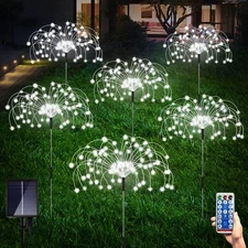 6 Pack Outdoor Solar Garden Lights, 120 Waterproof Solar Lamps Decorative, Fi...