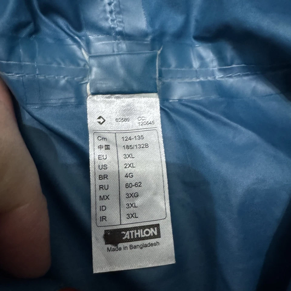 Chaqueta Decathalon Quechua Para Hombres 2XL Bloques de Color Concha Lluvia Ligera Con Capucha Foto 3 de 4