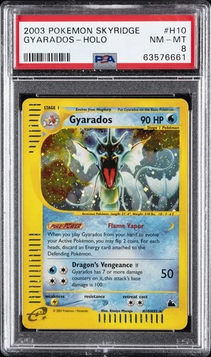 2003 POKEMON SKYRIDGE #H10 GYARADOS-HOLO PSA 8