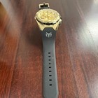 TechnoMarine Men's Chronograph Quartz Watch 100m Gold Tone 45mm Black Rubber