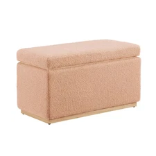 Lucinda Rectangle Storage Ottoman Tan - Linon