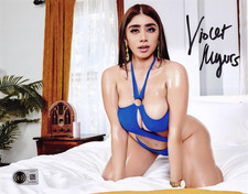 Violet Myers Signed 8x10 Photo Adult Star Authentic Autograph Beckett Witness