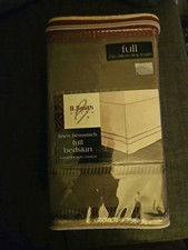 B. Smith Linen Hemstitch Bedskirt Size Full 80% Cotton & 20% Linen New