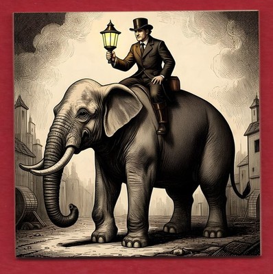 Elefant mit Reiter Deko Keramik Kunst Display Fliese 11cm
