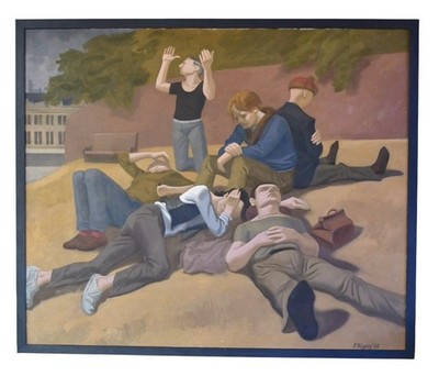 Original Peter Michael Blayney Oil Painting Titled Day After Day 1985 50  X 42 
