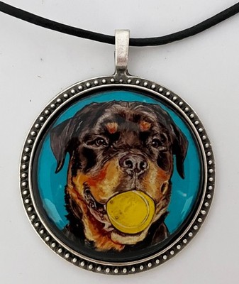 Rottweiler Dog Breed Original Art Pendant Necklace