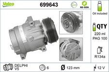 Kompressor Klimaanlage VALEO RE-GEN - AT 699643 für NISSAN OPEL RENAULT 12V X83