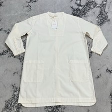 Everlane Organic Cotton Utility Dress Womens Size L Cream Long Sleeve Pockets