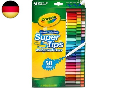 Crayola Supertips Filzstifte Kinder Auswaschbar, Malstifte Set in 50