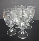 Vintage Anchor Hocking ANNAPOLIS 7" Footed Water Iced Tea Goblets Glasses Set 6