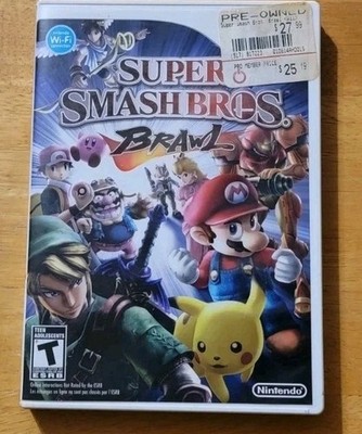 Super Smash Bros. Brawl Wii, Mario Video Game 2008 Complete w/ Manual & Case