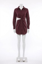 Minkpink Allegra Twisted Shirt Dress Burgundy