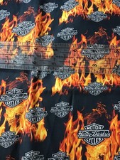 CUSTOM, Remnant/Piece HARLEY DAVIDSON Motorcycle Cotton Fabric 14 x 18 S