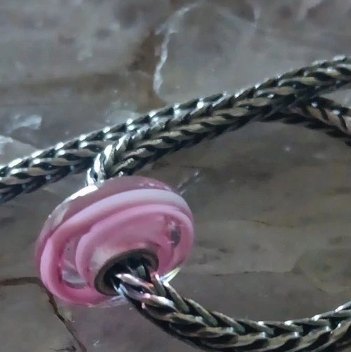 Autentico Trollbeads Nastro Rosa Pensionato Rosa Delicata Perlina Nuovo senza etichette - Foto 4 di 4