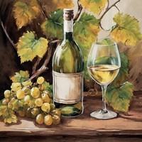 20 Servietten Wine And Grapes WeißWein Flasche Glas Weinlese Winzer Deko 33X33Cm