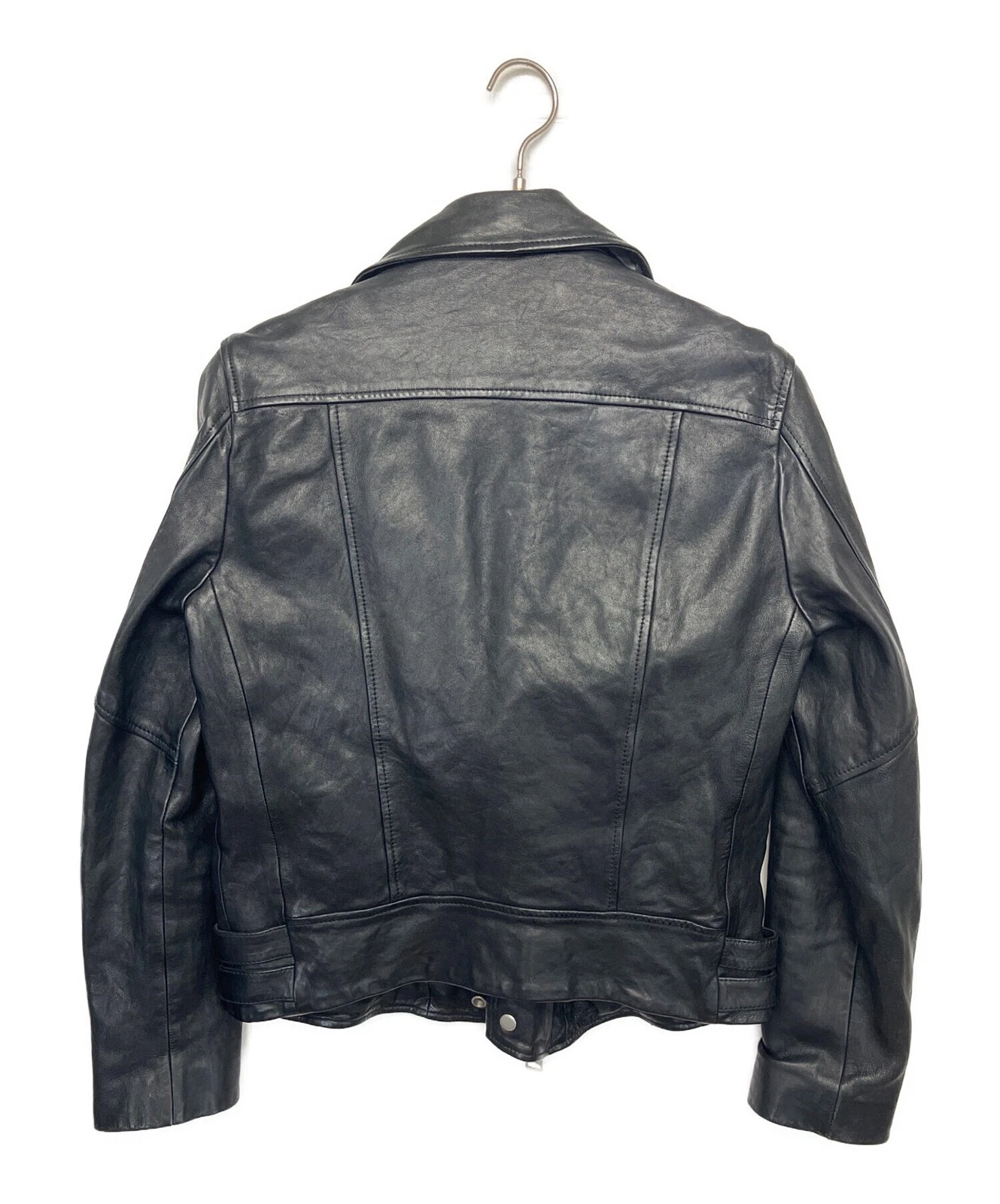 ALL SAINTS Double Riders Leather Jacket Men's Size S Black - product detail image 7