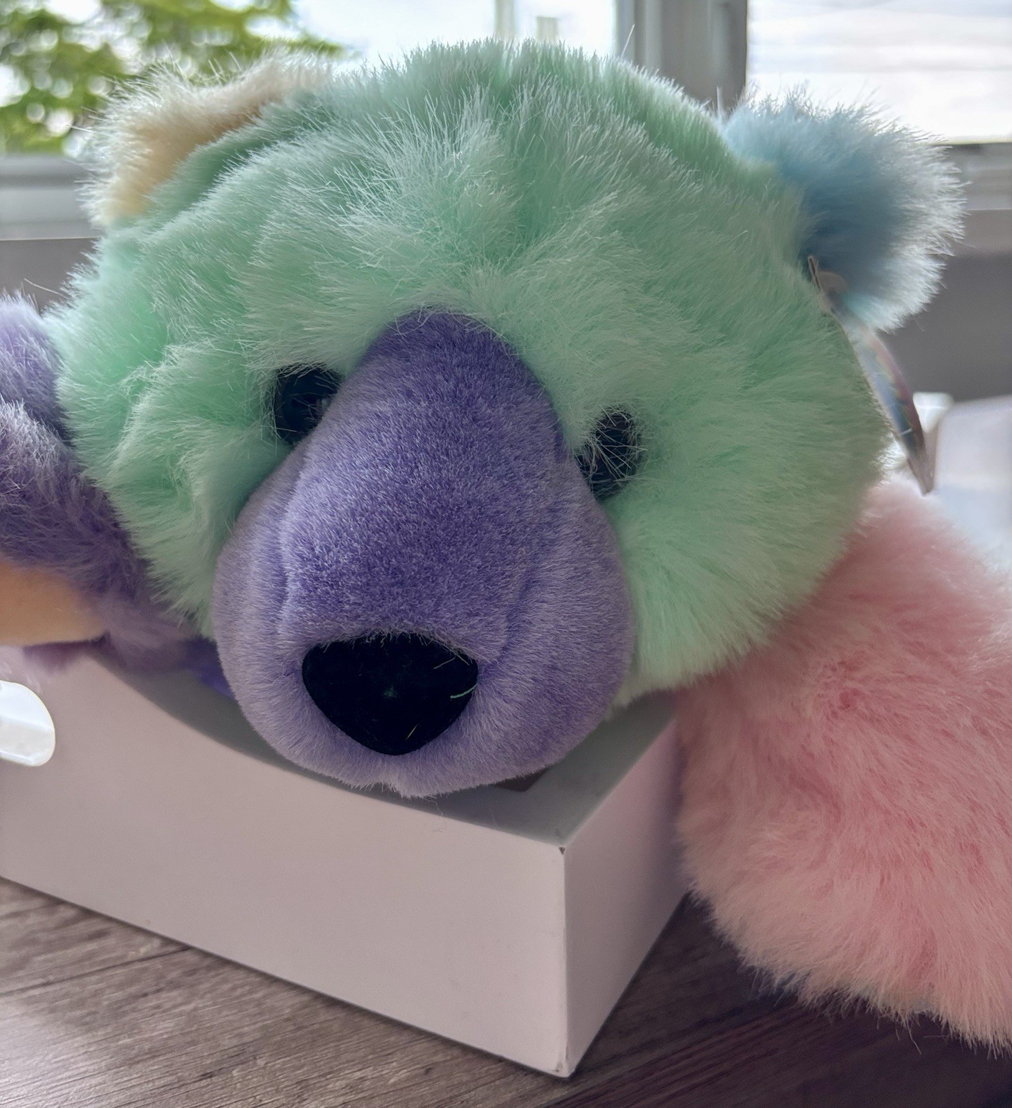 VHTF Vintage 1998 Swibco Sherbert Bear Plush Pastel Colorblock Large 17" MWMT