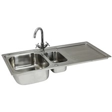 1.5 Bowl Reversible Stainless Steel Kitchen Sink w/ Double Basin - Kitchen Sinks