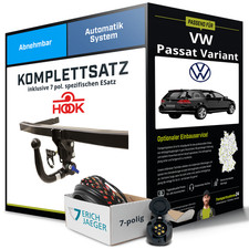 Für VW Passat Variant B6 Typ 3C5 Anhängerkupplung abnehmbar +eSatz 7pol 05- kpl.