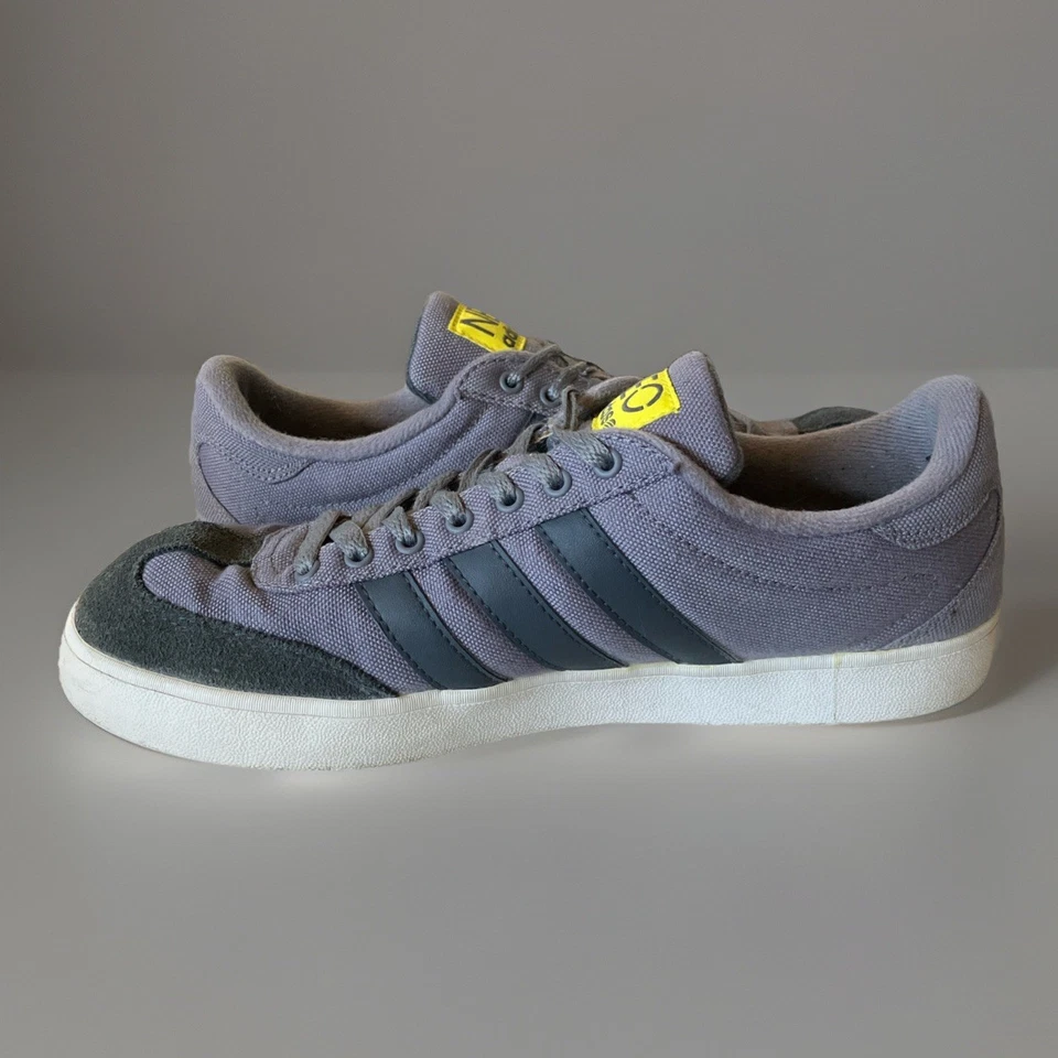 Adidas NEO Label Dark Gray Canvas Skateboard Shoes Men's Size 8 Yellow Accents - Image 3 of 4