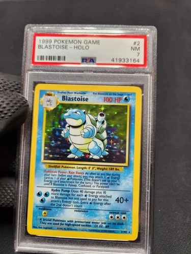 1999 Pokemon Base Set Blastoise Holo #2 PSA 7 Near Mint Graded Pokémon Card