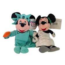 Liberty Minnie Greek Toga Mickey Mouse Mini 8" Bean Bag Plush Lot NWT Disney