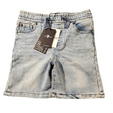 7 For All Mankind Denim Shorts Kids Size 6 Blue Luxe Sport Stretch Light Wash