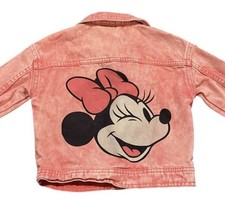 Disney Minnie Mouse Denim Jacket Pink Acid Wash 3T Girls