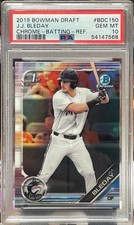 J.J. Bleday 2019 Bowman Chrome Draft 1st Refractor #BDC-150 PSA 10 Marlins