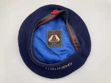 Vintage Cr Gich Hills Millitary Hat by Basque Beret Blue Made in Spain Large