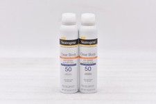 Lot of 2 Neutrogena Clear Body Non-Greasy Sunscreen Spray SPF 50 5oz Exp: 12/26 3.20 per gallon