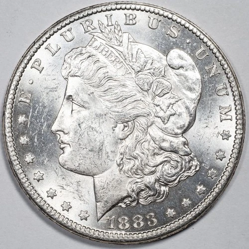 1883-CC Morgan Silver Dollar Carson City Mint Choice Uncirculated BU+