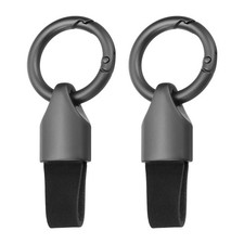 2pcs Car Key Chain Ring Clip Leather Keychain Key Fob Dull Gunmetal Black