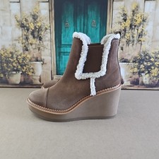 Sam Edelman Womens Reagan Tan Suede Wedge Boots Shoes 8M